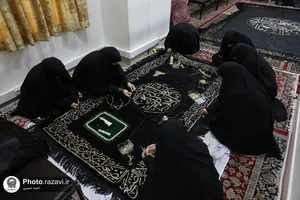 آماده سازی پوش ضریح مطهر رضوی به مناسبت ماه محرم