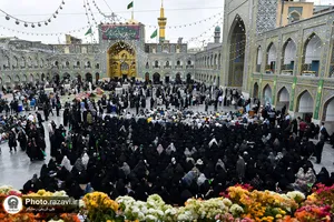 تشرف کاروان پیاده قافله عشق و انتظار استان البرز به حرم مطهر رضوی