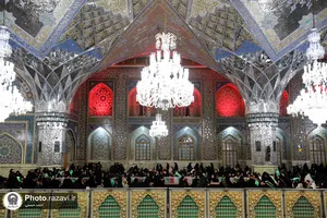 مراسم وداع با پیکر شهدای گمنام دفاع مقدس در حرم مطهر رضوی