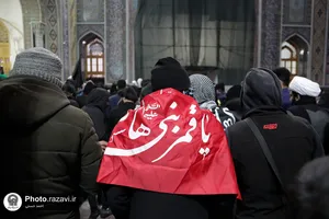 تشرف زائرین پیاده عراقی به حرم مطهر رضوی