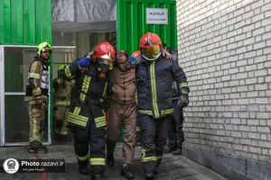 مانور آتش نشانی در شرکت صنایع غذایی رضوی