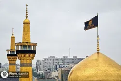 Flag of Imam Reza shrine lowered to black after national mourning announcement
