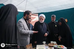 بازدید رئیس قوه قضائیه از موکب دخترانه حضرت نجمه