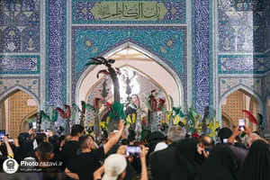 آیین علم&zwnj;گردانی هیئت&zwnj;های مذهبی مشهد در حرم مطهر رضوی