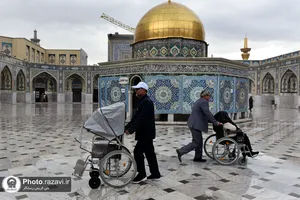 بارش باران بهاری در حرم مطهر رضوی