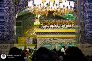 حال و هوای حرم مطهر رضوی در شب نیمه شعبان