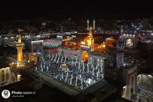 حرم مطهر رضوی در شب رحلت پیامبر اکرم و شهادت امام حسن مجتبی علیهم&zwnj;السلام