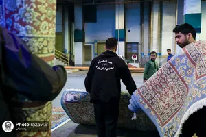 آماده سازی اماکن مسقف حرم مطهر رضوی در سومین شب از لیالی قدر