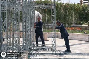 آماده&zwnj;سازی حرم مطهر رضوی در آستانه تشییع رهبر شهید انقلاب-2