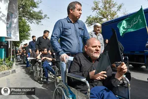 تشرف معلولان آسایشگاه فیاض بخش به حرم مطهر رضوی