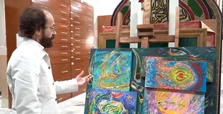 بیست‌وپنجمین نذر نقاشی استاد غلامرضا افشاری به بارگاه منور رضوی تقدیم شد