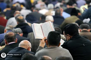مراسم وداع با پیکر 2 شهید حمله تروریستی کرمان در حرم مطهر رضوی