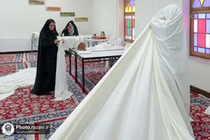 دوخت و اهدای ۲۰ چادر عروس توسط باشگاه اجتماعی گوهرشاد