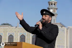 عزاداری خادمان حرم&zwnj; مطهر رضوی در صبح شهادت امام حسن عسکری علیه&zwnj;السلام