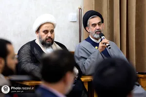 نشست صمیمانه آیت الله العظمی جعفرسبحانی با اساتید و طلاب مدرسه عالی فقاهت عالم آل محمد (ع)