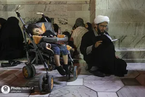 حرم مطهر رضوی در شب رحلت پیامبر اکرم و شهادت امام حسن مجتبی علیهم&zwnj;السلام