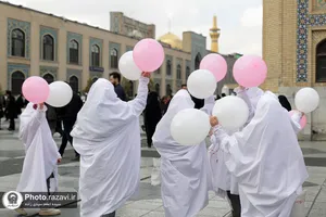 جشن عبادت دختران روستای گوارشک در حرم مطهر رضوی