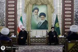 دیدار رئیس جمهور و جمعی از مسئولان کشوری و استانی با تولیت آستان قدس رضوی