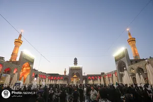 حرم مطهر رضوی در شب رحلت پیامبر اکرم و شهادت امام حسن مجتبی علیهم&zwnj;السلام