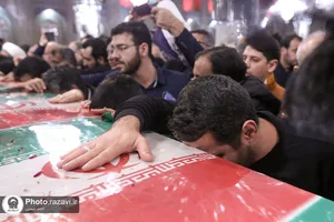 وداع با پیکرهای مطهر 12 شهید گمنام دفاع مقدس در مشهد