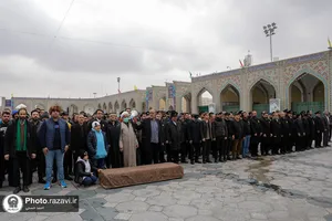 تشییع پیکر شهرام عبدلی در حرم مطهر رضوی