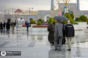 بارش باران بهاری در حرم مطهر رضوی