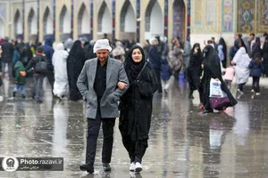 حال و هوای بارانی حرم امام رضا علیه&zwnj;السلام