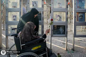 غبارروبی مزار شهدای مدفون در آرامگاه خواجه ربیع مشهد