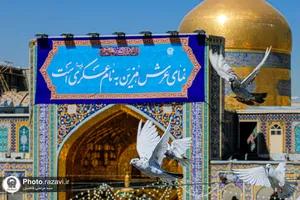  نصب کتیبه&zwnj;های ولادت&zwnj; امام حسن عسکری علیه&zwnj;السلام در حرم مطهر رضوی 