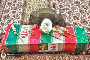 مراسم وداع با پیکر شهید مجید شخصی در حرم مطهر رضوی