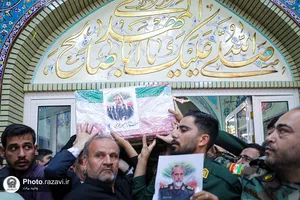 تشییع پیکر فرمانده قرارگاه عملیاتی سجاد سراوان در مشهد