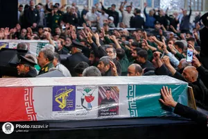وداع با پیکر شهدای مدافع امنیت در حرم مطهر رضوی