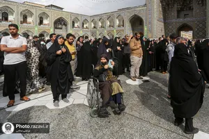 بارش باران بهاری در حرم مطهر رضوی