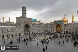 بارش باران بهاری در حرم مطهر رضوی