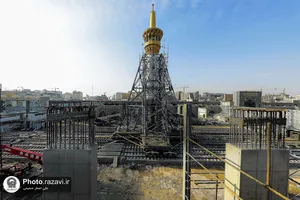 جابجایی گلدسته صحن جمهوری اسلامی حرم مطهر رضوی-1