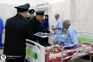 حضور خدام حرم مطهر رضوی در آسایشگاه جانبازان امام خمینی