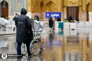 بارش باران در حرم مطهر رضوی