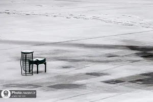 بارش برف در حرم مطهر رضوی