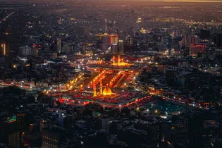 تصاویر هوایی از بین‌الحرمین در شب اربعین حسینی
