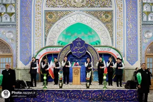 مراسم سالروز پیروزی انقلاب اسلامی در حرم مطهر رضوی