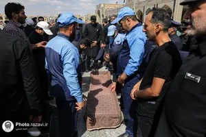تشییع پیکر پاکبان مشهدی در حرم مطهر رضوی