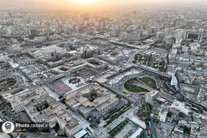 عکس های هوایی از مواکب خدمت رسان به زائرین حرم مطهر رضوی