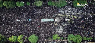 تصاویر هوایی از تشییع باشکوه شهید جمهور در مشهد مقدس