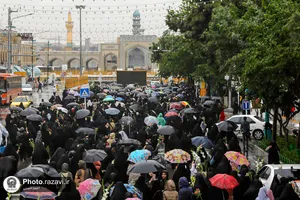 گلباران حرم مطهر رضوی در شب میلاد حضرت معصومه سلام الله علیها