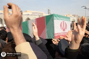 تشییع پیکر شهید شاهد شجاعی&zwnj;پور در حرم مطهر رضوی
