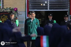حضور خدام حرم مطهر رضوی در دبیرستان دخترانه فرهنگیان مشهد
