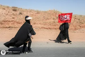 زائرین پیاده حضرت رضا علیه&zwnj;السلام در مسیر ملک&zwnj;آباد
