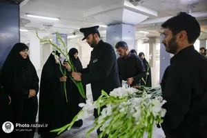 غبارروبی مزار شهدای عاشورایی حرم مطهر رضوی