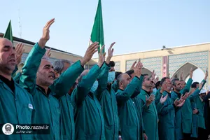 عزاداری خدام در روز شهادت امام رضا علیه السلام