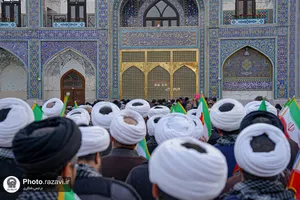 تشرف روحانیون نيروی زمینی سپاه پاسداران انقلاب اسلامی به حرم مطهر رضوی
